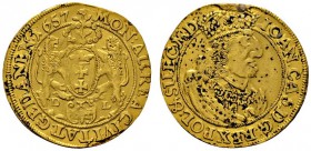 Ausländische Münzen und Medaillen 
 Polen-Danzig, Stadt 
 Johann Casimir 1648-1668. Dukat 1657. Das von zwei Löwen gehaltene Stadtwappen, unten die ...