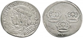 Ausländische Münzen und Medaillen 
 Polen-Thorn, Stadt 
 Karl X. Gustav von Schweden 1655-1658. 18 Groschen (Ort) o.J. (1656). Belorbeertes Brustbil...