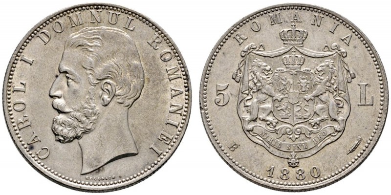 Ausländische Münzen und Medaillen 
 Rumänien 
 Carol I. 1866-1914 
 5 Lei 188...