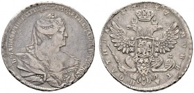 Ausländische Münzen und Medaillen 
 Rußland 
 Anna 1730-1740 
 Poltina (1/2 Rubel) 1737 -Moskau, Roter Münzhof-. Bitkin 211 var. (R), Uzdenikov 733...