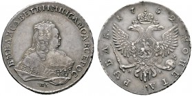 Ausländische Münzen und Medaillen 
 Rußland 
 Elisabeth I. Petrowna 1741-1761 
 Rubel 1752 -St. Petersburg-. Bitkin 269, Uzdenikov 842,
 Dav. 1677...