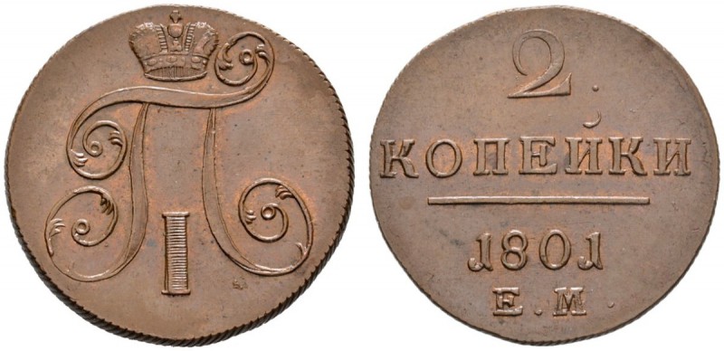 Ausländische Münzen und Medaillen 
 Rußland 
 Paul I. 1796-1801 
 Cu-2 Kopeke...