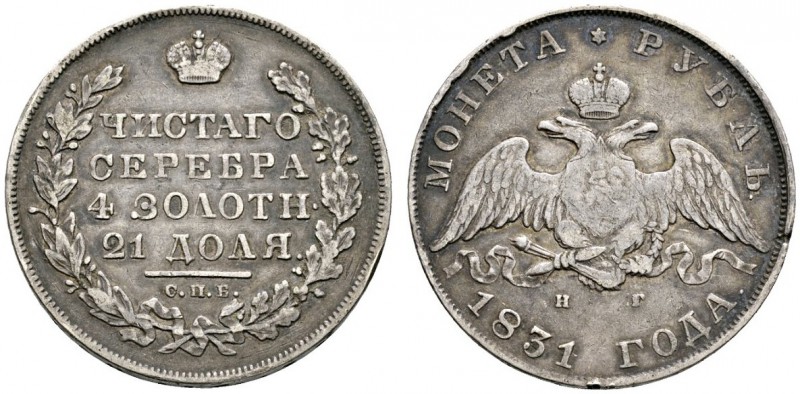 Ausländische Münzen und Medaillen 
 Rußland 
 Nikolaus I. 1825-1855 
 Rubel 1...