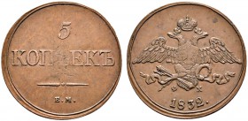 Ausländische Münzen und Medaillen 
 Rußland 
 Nikolaus I. 1825-1855 
 Cu-5 Kopeken 1832 -Ekaterinburg-. Bitkin 485, Uzdenikov 3303.
 Prägeschwäche...