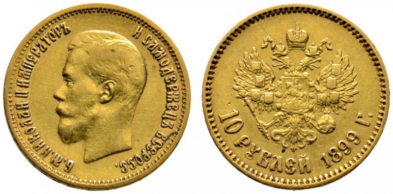 Ausländische Münzen und Medaillen 
 Rußland 
 Nikolaus II. 1894-1917 
 10 Rub...
