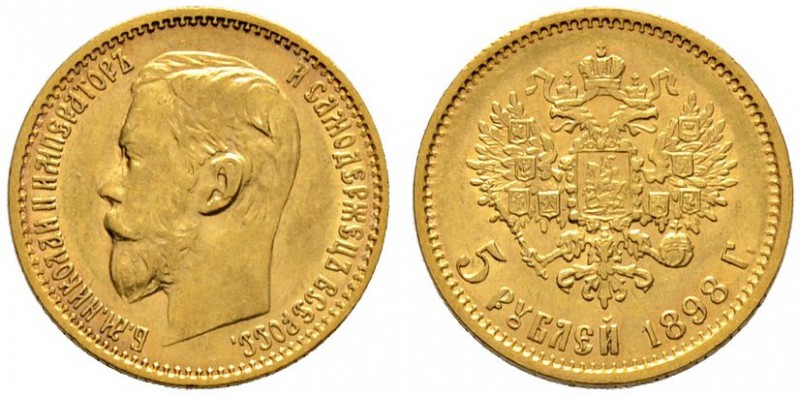Ausländische Münzen und Medaillen 
 Rußland 
 Nikolaus II. 1894-1917 
 5 Rube...