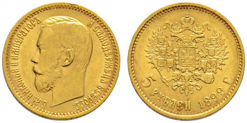 Ausländische Münzen und Medaillen 
 Rußland 
 Nikolaus II. 1894-1917 
 5 Rube...