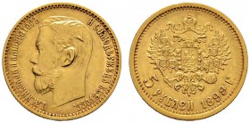 Ausländische Münzen und Medaillen 
 Rußland 
 Nikolaus II. 1894-1917 
 5 Rubel 1899 -St. Petersburg-. Bitkin 23, Uzdenikov 334, Fr. 180. 4,31 g
 m...