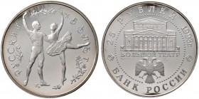 Ausländische Münzen und Medaillen 
 Rußland 
 UDSSR 
 25 Rubel 1993. Russisches Ballett-Paar. Y. 406. 155,5 g (5 Unzen Feinsilber)
 verkapselt, Po...