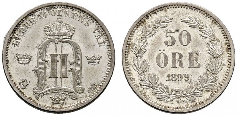 Ausländische Münzen und Medaillen 
 Schweden 
 Oskar II. 1872-1907 
 50 Öre 1...