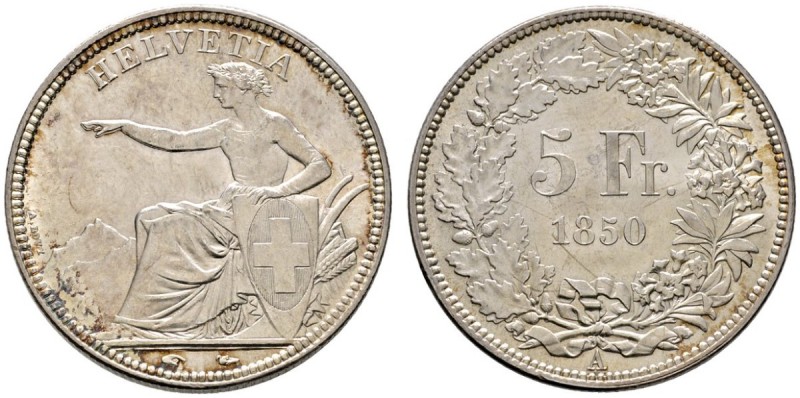 Ausländische Münzen und Medaillen 
 Schweiz-Eidgenossenschaft 
 5 Franken 1850...