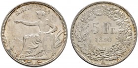 Ausländische Münzen und Medaillen 
 Schweiz-Eidgenossenschaft 
 5 Franken 1850 -Paris-. Sitzende Helvetia. DT 295, HMZ 2-1197a, Dav. 376, Divo 1.
 ...