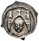 Ausländische Münzen und Medaillen 
 Schweiz-Basel, Bistum 
 Berthold II. von Pfirt 1248-1262 
 Vierzipfeliger Pfennig. Bischofsbüste in mit Spitzbo...