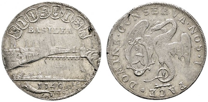 Ausländische Münzen und Medaillen 
 Schweiz-Basel, Stadt 
 1/4 Taler 1740. Mit...