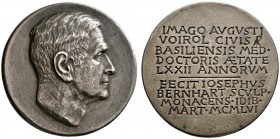 Ausländische Münzen und Medaillen 
 Schweiz-Basel, Stadt 
 Silbergußmedaille 1956 von J. Bernhart, auf den 72. Geburtstag des Numismatikers Dr. Augu...