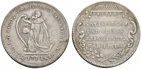 Ausländische Münzen und Medaillen 
 Schweiz-Bern 
 Silberne Schulprämienmedaille, sog. Psalmenpfennig 1734 von J. Hug (unsigniert). König David mit ...