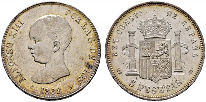 Ausländische Münzen und Medaillen 
 Spanien 
 Alfonso XIII. 1886-1931 
 5 Pes...