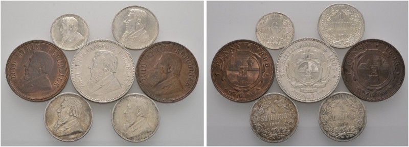 Ausländische Münzen und Medaillen 
 Südafrika 
 Republik 
 Lot (7 Stücke): 2 ...