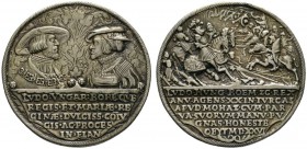 Ausländische Münzen und Medaillen 
 Ungarn 
 Ludwig II. 1516-1526 
 Altvergoldete Silbergußmedaille 1526 von Christoph Fuessl, auf die Schlacht bei...