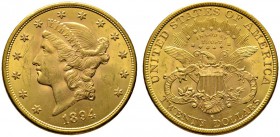 Ausländische Münzen und Medaillen 
 USA 
 20 Dollars 1894 -San Francisco-. Liberty Head. KM 74.3, Fr. 178. 33,57 g
 minimale Kratzer, vorzüglich