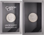 Ausländische Münzen und Medaillen 
 USA 
 Morgan-Dollar 1881 -Carson-City-. In der originalen Verkaufsverpackung (Plastikholder in Schachtel mit zwe...