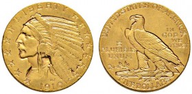 Ausländische Münzen und Medaillen 
 USA 
 5 Dollars 1910 -Philadelphia-. Indian Head. KM 129, Fr. 148. 8,35 g
 minimale Kratzer, sehr schön-vorzügl...