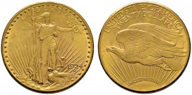Ausländische Münzen und Medaillen 
 USA 
 20 Dollars 1924 -San Francisco-. Statue. KM 131, Fr. 185. 33,58 g
 vorzüglich