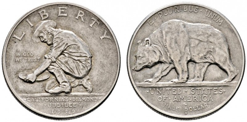 Ausländische Münzen und Medaillen 
 USA 
 Gedenk-1/2 Dollar 1925. California D...