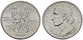 Ausländische Münzen und Medaillen 
 USA 
 Gedenk-1/2 Dollar 1935 -Denver-. Daniel Boone Bicentennial. KM 165.2.
 vorzüglich-prägefrisch