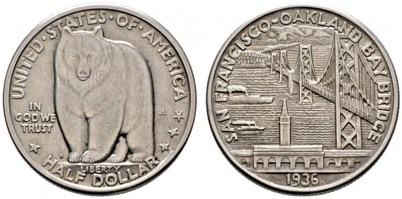Ausländische Münzen und Medaillen 
 USA 
 Gedenk-1/2 Dollar 1936. San Francisc...