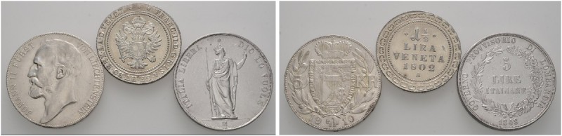 Lots ausländischer Münzen und Medaillen 
 3 Stücke: ITALIEN , Lombardei und Ven...