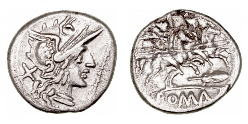 República Romana
 Anónimo
 Denario. AR. (211-210 a.C.). A/Cabeza de Roma a der...