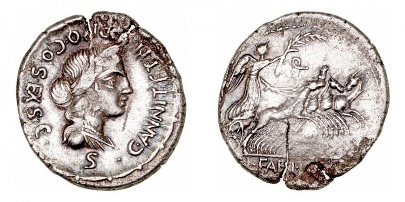 República Romana
 Annia
 Denario. AR. (82-81 a.C.). Acuñación Hispana. A/Busto...