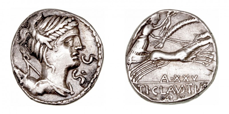 República Romana
 Claudia
 Denario. AR. Roma. (79 a.C.). A/Busto diademado de ...