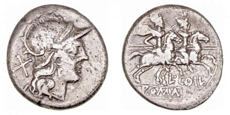 República Romana
 Coelia
 Denario. AR. Roma. (189-180 a.C.). A/Cabeza de Roma ...