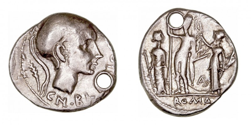República Romana
 Cornelia
 Denario. AR. (112-111 a.C.). A/Cabeza de Escipión ...
