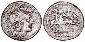 República Romana
 Itia
 Denario. AR. Roma. (145 a.C.). A/Cabeza de Roma a der., detrás X. R/Los Dioscuros a caballo a der., encima estrellas, debajo...