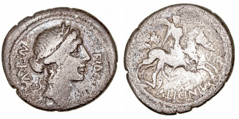 República Romana
 Licinia
 Denario. AR. Roma. (47 a.C.). A/Cabeza con láurea a...