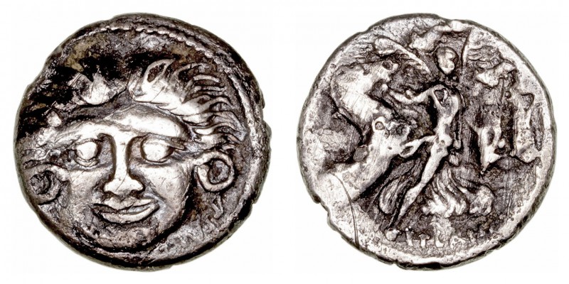 República Romana
 Plautia
 Denario. AR. Roma. (47 a.C.). A/Máscara de Medusa c...