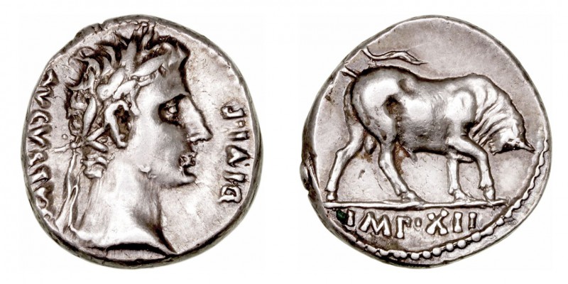 Imperio Romano
 Augusto
 Denario. AR. Lugdunum. (27 a.C.-14 d.C.). A/Cabeza la...