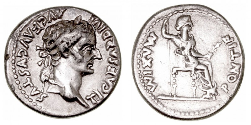 Imperio Romano
 Tiberio
 Denario. AR. (14-37). A/Busto laureado de Tiberio a d...
