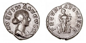Imperio Romano
 Faustina, esposa de M. Aurelio
 Denario. AR. R/FECVND. AVGVSTAE. Fecundidad con niños. 3.37g. RIC.676. MBC+.