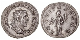 Imperio Romano
 Filipo I
 Antoniniano. VE. (244-249). A/AEQVITAS AVGG. 3.98g. RIC.27. Bonito anverso. MBC+.