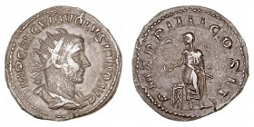 Imperio Romano
 Volusiano
 Antoniniano. AR. (251-253). R/P. M. TR. P. IIII COS. II. El emperador a izq. portando pátera. 3.82g. RIC.141. Escasa. MBC...