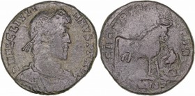 Imperio Romano
 Juliano II
 Doble Maiorina. AE. Arelate. (360-363). R/SECVRITAS REIPVB., en exergo SCONST. Toro a der., estrella arriba y debajo águ...