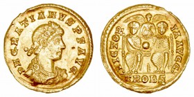 Imperio Romano
 Graciano
 Sólido. AV. Treveri. (375-378). A/ Cabeza diademada, drapeada y con coraza a der., alrededor D. N. GRATIANVS P. F. AVG. R/...