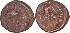 Imperio Romano
 Arcadio
 Fracción de Centenional. AE. (378-383). R/(SALVS REIPVBLICAE, en exergo ANTI. 0.99g. Cy.57. Muy escasa. RC.