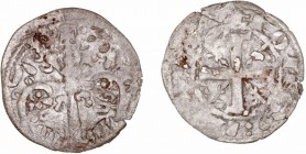 Monedas Medievales
 Corona Castellano Leonesa
 Alfonso IX
 Dinero. VE. Lote de 2 monedas. Marca de ceca creciente y roeles. AB.144,4 y 146. MBC- a ...