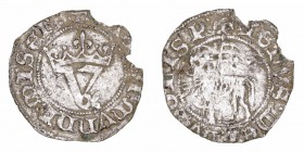 Monedas Medievales
 Corona Castellano Leonesa
 Juan I
 Blanca del Agnus Dei. VE. Sevilla. Con S delante del Cordero. AB.555,2. Cospel faltado. BC+.