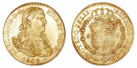 Monarquía Española
 Fernando VII
 8 Escudos. AV. Méjico HJ. 1809. Busto imaginario. 27.02g. Cal.44. MBC+.